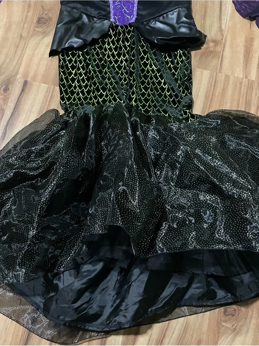 Disney Villains Maleficent Girls Costume Dress Purple Black Size M 8-10